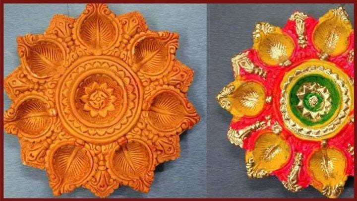 আনন্দ সপ্ত প্রদীপ টেরাকোটা