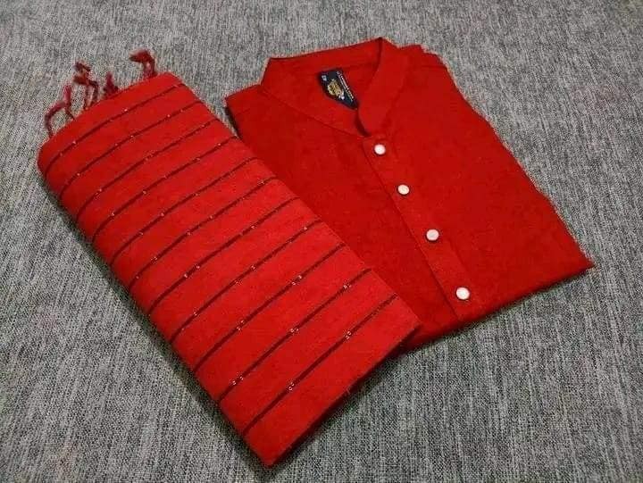 খাদি পাঞ্জাবি + শাড়ি (কাপল ড্রেস)